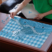 Blue Hawaii Palaka Cowboy Turtle Puzzle Hawaiian Paniolo Puakenikeni Maile Lei - Polynesian Pride