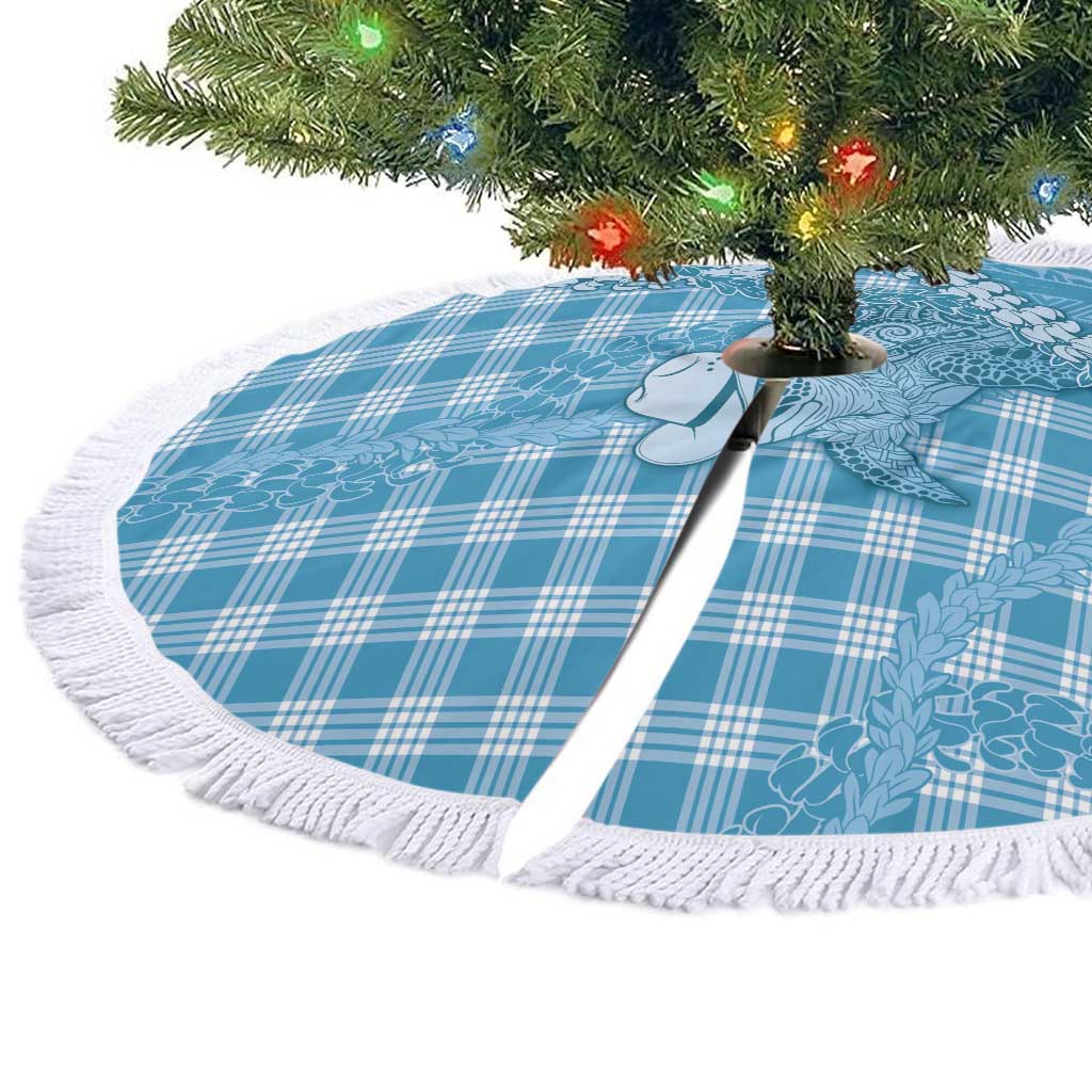 Blue Hawaii Palaka Cowboy Turtle Tree Skirt Hawaiian Paniolo Puakenikeni Maile Lei - Polynesian Pride