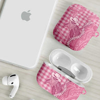 Pink Hawaii Palaka Cowboy Turtle AirPods Case Hawaiian Paniolo Puakenikeni Maile Lei - Polynesian Pride
