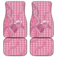 Pink Hawaii Palaka Cowboy Turtle Car Mats Hawaiian Paniolo Puakenikeni Maile Lei - Polynesian Pride