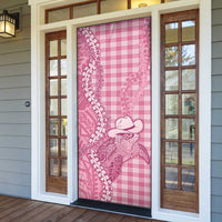 Pink Hawaii Palaka Cowboy Turtle Door Cover Hawaiian Paniolo Puakenikeni Maile Lei - Polynesian Pride