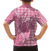 Pink Hawaii Palaka Cowboy Turtle Family Matching Puletasi and Hawaiian Shirt Hawaiian Paniolo Puakenikeni Maile Lei - Polynesian Pride