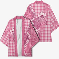 Pink Hawaii Palaka Cowboy Turtle Kimono Hawaiian Paniolo Puakenikeni Maile Lei - Polynesian Pride
