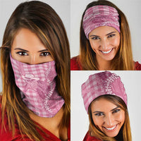 Pink Hawaii Palaka Cowboy Turtle Neck Gaiter Hawaiian Paniolo Puakenikeni Maile Lei - Polynesian Pride