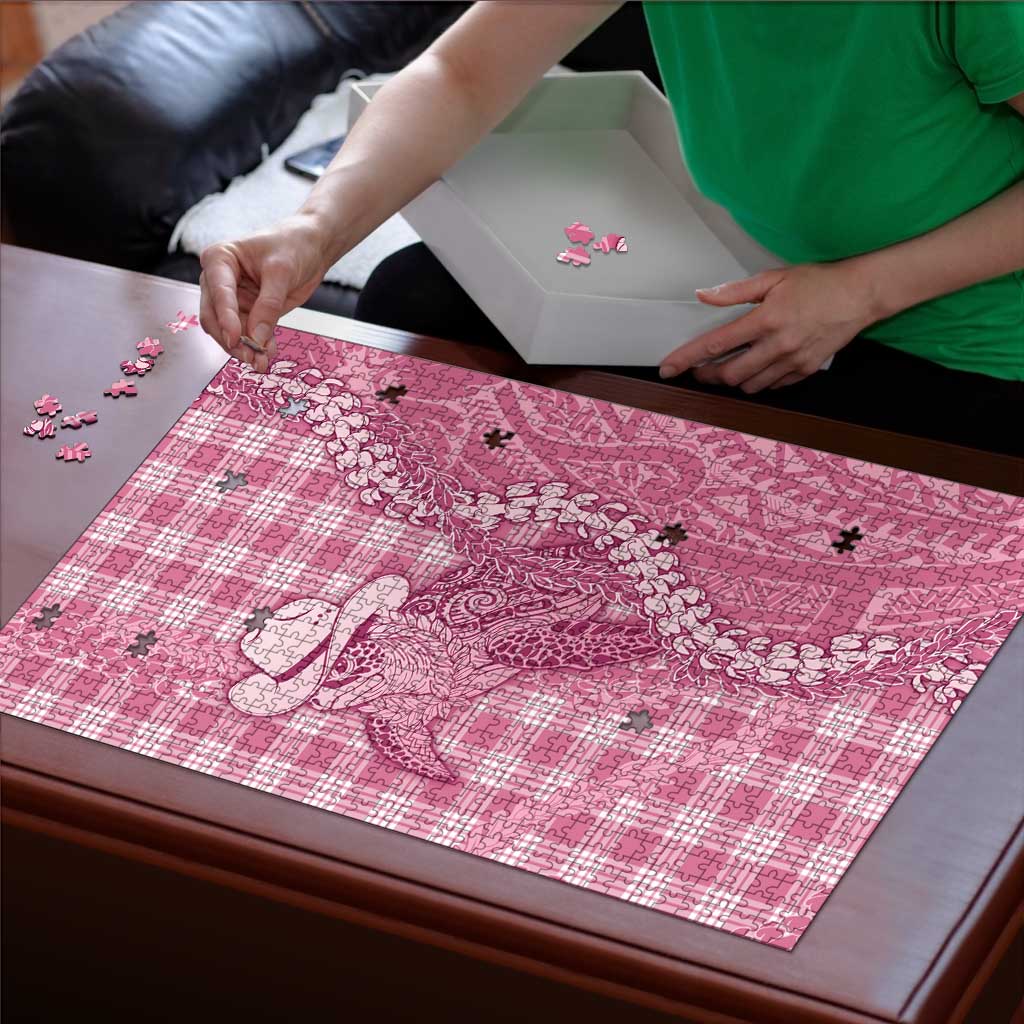 Pink Hawaii Palaka Cowboy Turtle Puzzle Hawaiian Paniolo Puakenikeni Maile Lei - Polynesian Pride