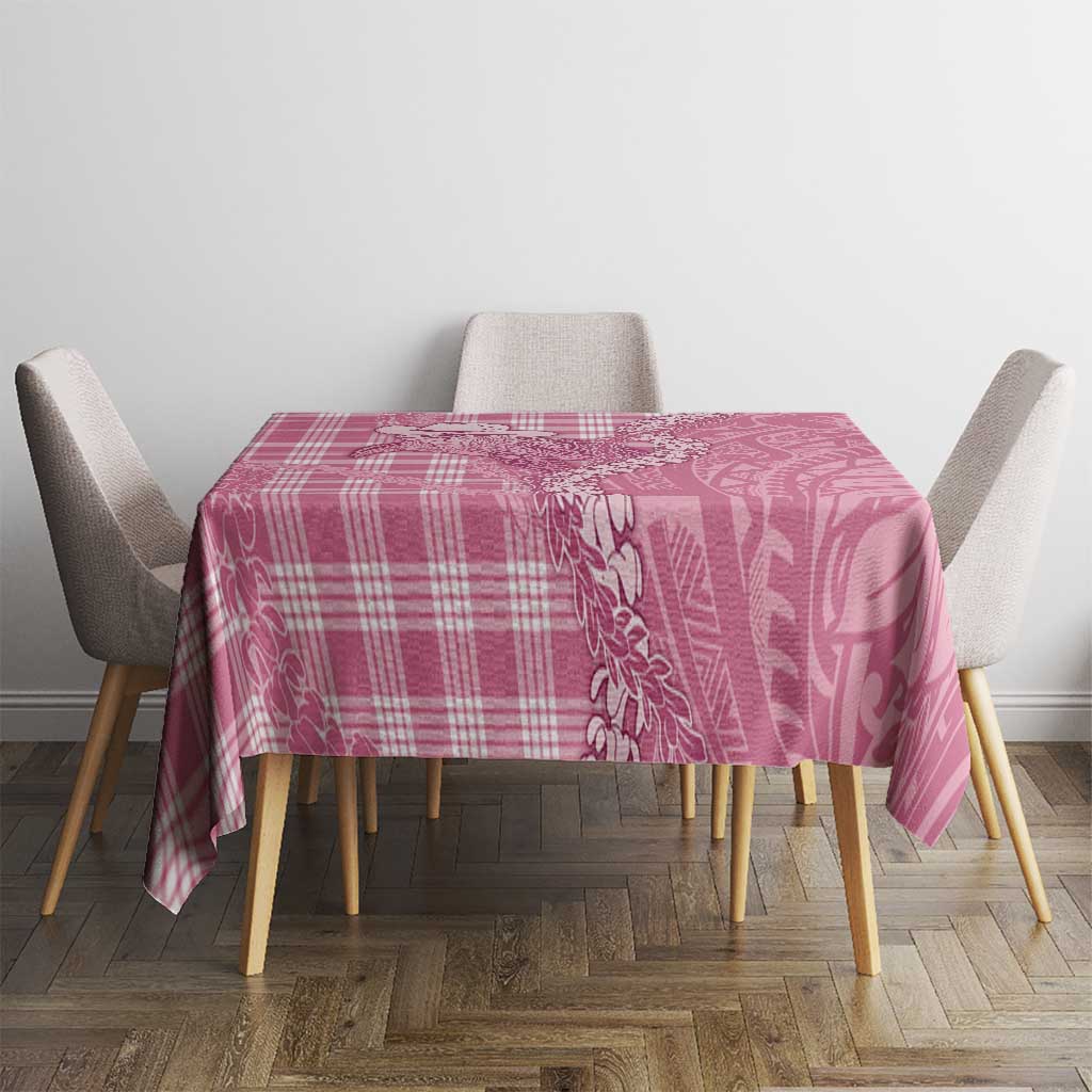 Pink Hawaii Palaka Cowboy Turtle Tablecloth Hawaiian Paniolo Puakenikeni Maile Lei - Polynesian Pride