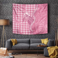 Pink Hawaii Palaka Cowboy Turtle Tapestry Hawaiian Paniolo Puakenikeni Maile Lei - Polynesian Pride
