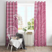 Pink Hawaii Palaka Cowboy Turtle Window Curtain Hawaiian Paniolo Puakenikeni Maile Lei - Polynesian Pride