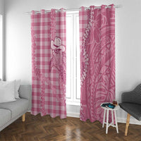 Pink Hawaii Palaka Cowboy Turtle Window Curtain Hawaiian Paniolo Puakenikeni Maile Lei - Polynesian Pride