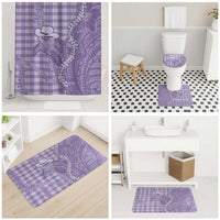 Purple Hawaii Palaka Cowboy Turtle Bathroom Set Hawaiian Paniolo Puakenikeni Maile Lei - Polynesian Pride