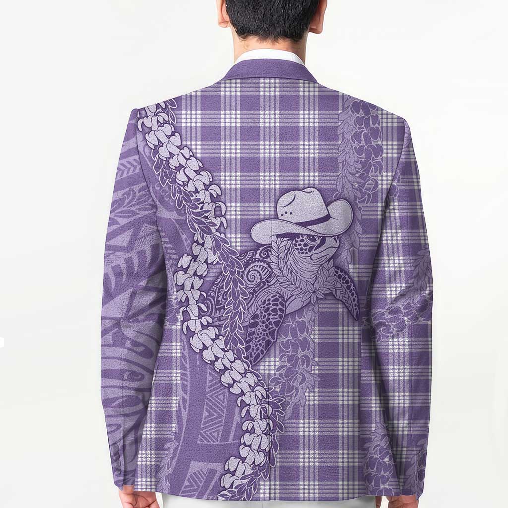 Purple Hawaii Palaka Cowboy Turtle Blazer Hawaiian Paniolo Puakenikeni Maile Lei - Polynesian Pride