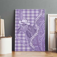 Purple Hawaii Palaka Cowboy Turtle Canvas Wall Art Hawaiian Paniolo Puakenikeni Maile Lei - Polynesian Pride