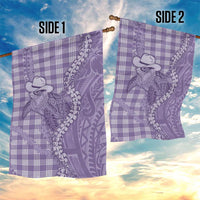 Purple Hawaii Palaka Cowboy Turtle Garden Flag Hawaiian Paniolo Puakenikeni Maile Lei - Polynesian Pride
