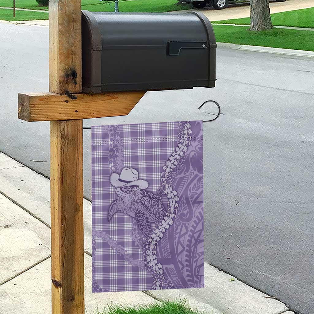 Purple Hawaii Palaka Cowboy Turtle Garden Flag Hawaiian Paniolo Puakenikeni Maile Lei - Polynesian Pride