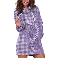 Purple Hawaii Palaka Cowboy Turtle Hoodie Dress Hawaiian Paniolo Puakenikeni Maile Lei - Polynesian Pride