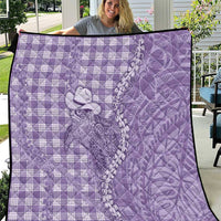 Purple Hawaii Palaka Cowboy Turtle Quilt Hawaiian Paniolo Puakenikeni Maile Lei - Polynesian Pride
