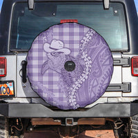 Purple Hawaii Palaka Cowboy Turtle Spare Tire Cover Hawaiian Paniolo Puakenikeni Maile Lei - Polynesian Pride