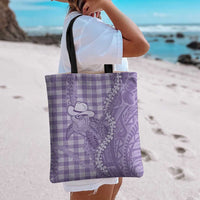 Purple Hawaii Palaka Cowboy Turtle Tote Bag Hawaiian Paniolo Puakenikeni Maile Lei - Polynesian Pride