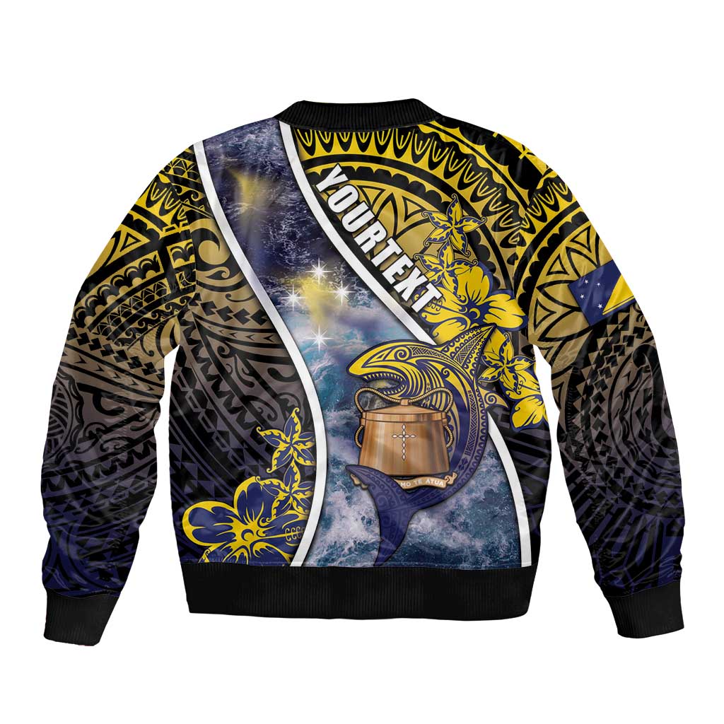 Personalised Tokelau Bomber Jacket National Badge Waves Style