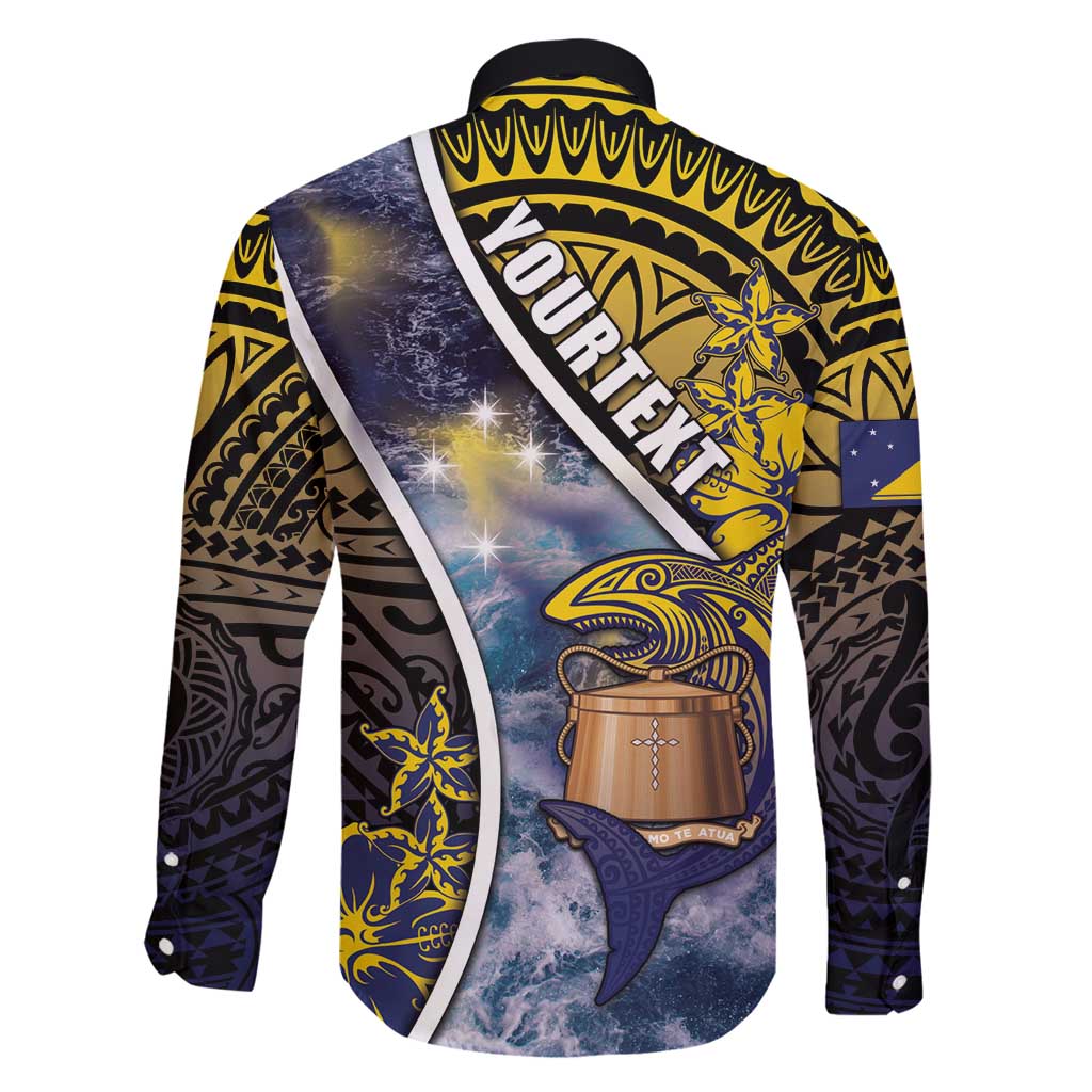 Personalised Tokelau Family Matching Tank Maxi Dress and Hawaiian Shirt National Badge Waves Style