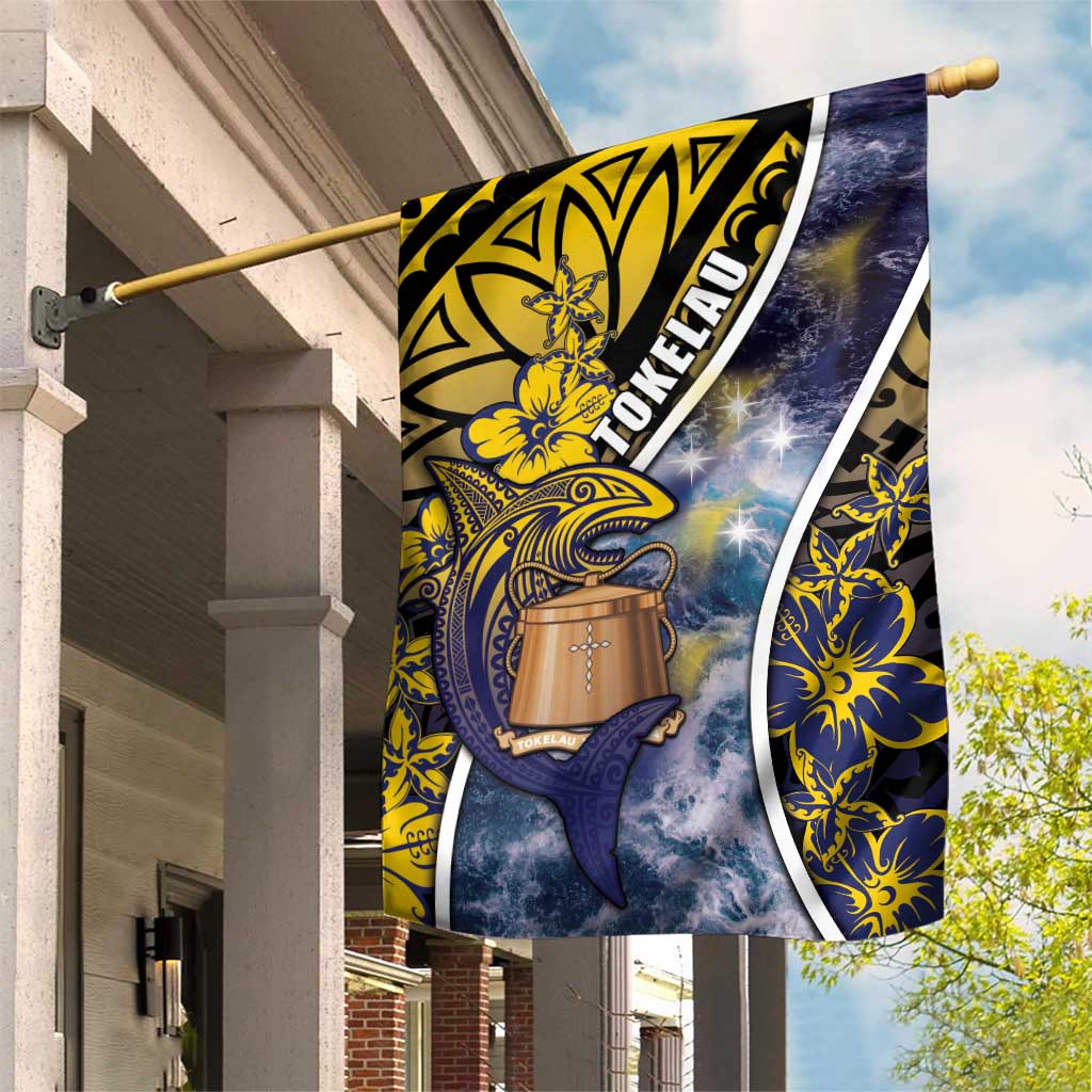 Tokelau Garden Flag National Badge Waves Style