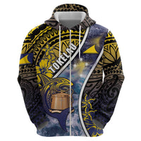 Personalised Tokelau Hoodie National Badge Waves Style