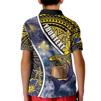 Personalised Tokelau Kid Polo Shirt National Badge Waves Style