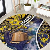 Tokelau Round Carpet National Badge Waves Style