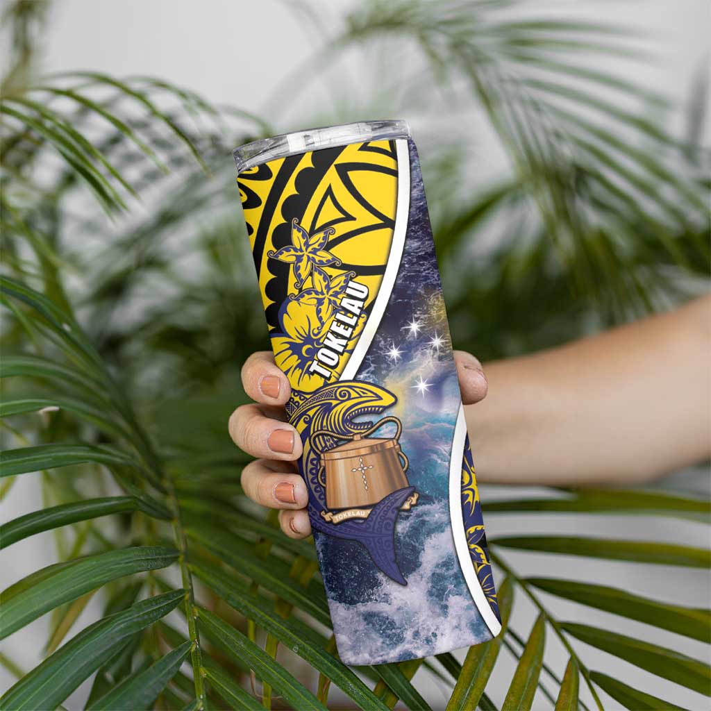 Personalised Tokelau Skinny Tumbler National Badge Waves Style