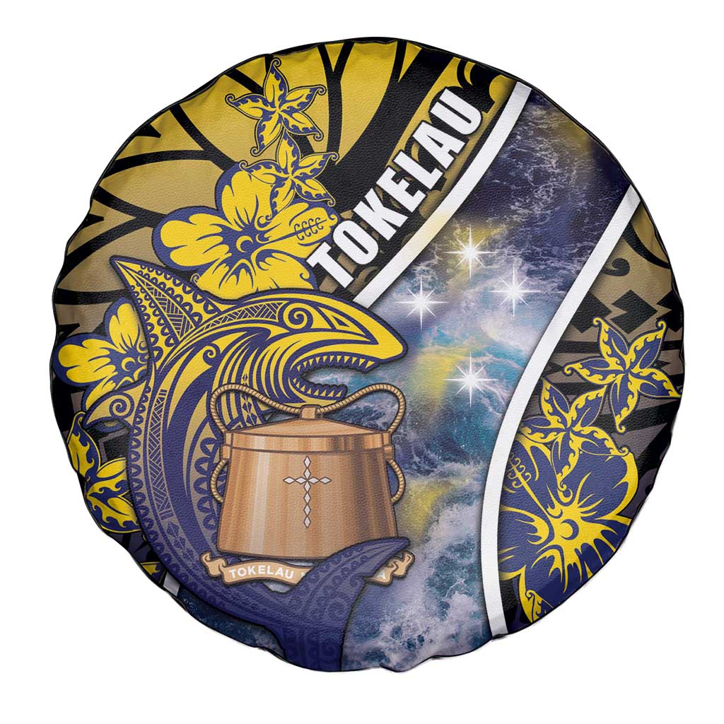 Tokelau Spare Tire Cover National Badge Waves Style