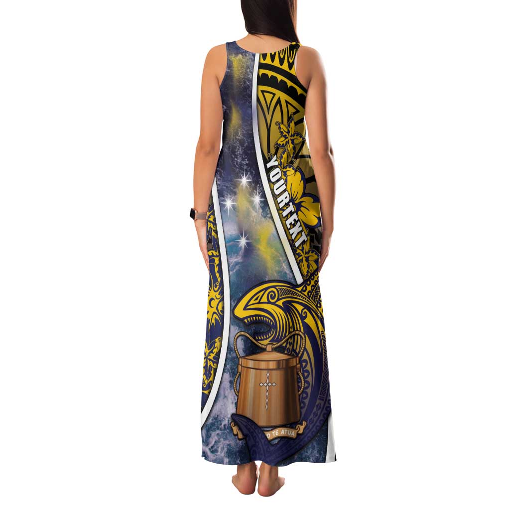 Personalised Tokelau Tank Maxi Dress National Badge Waves Style