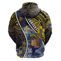 Personalised Tokelau Zip Hoodie National Badge Waves Style