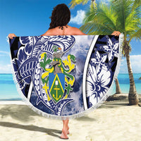 Pitcairn Islands Beach Blanket Coat Of Arms Waves Style
