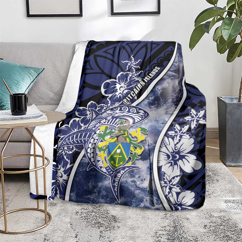 Pitcairn Islands Blanket Coat Of Arms Waves Style