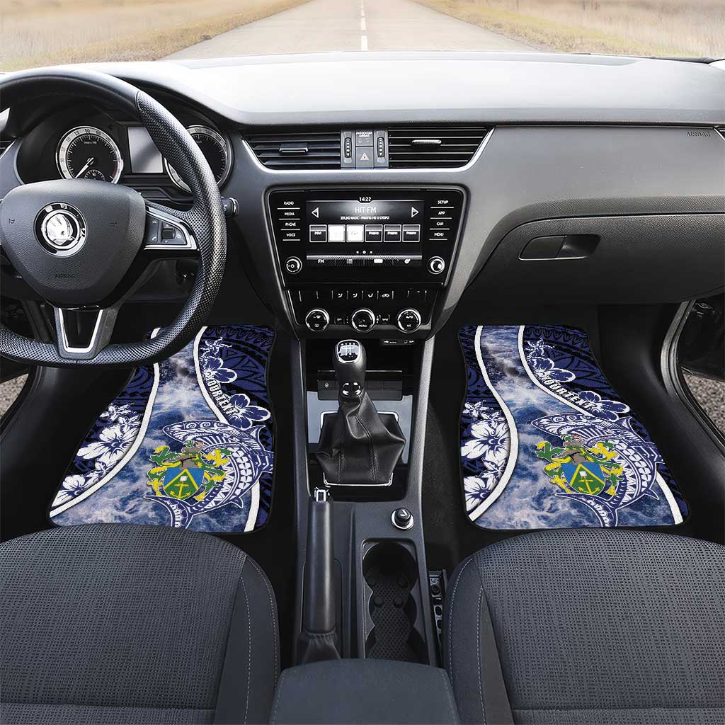 Pitcairn Islands Car Mats Coat Of Arms Waves Style