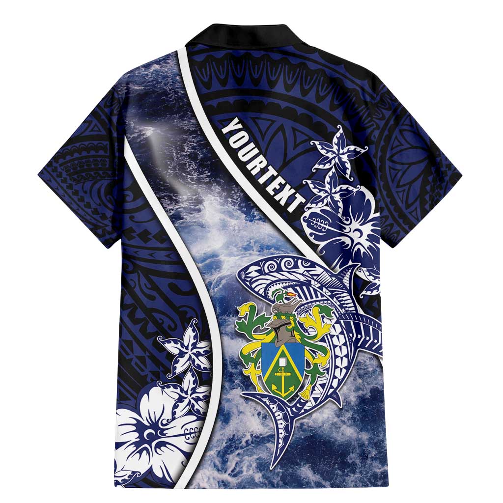 Personalised Pitcairn Islands Family Matching Mermaid Dress and Hawaiian Shirt Coat Of Arms Waves Style