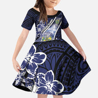 Personalised Pitcairn Islands Family Matching Summer Maxi Dress and Hawaiian Shirt Coat Of Arms Waves Style