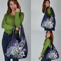 Pitcairn Islands Grocery Bag Coat Of Arms Waves Style