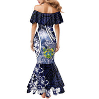 Personalised Pitcairn Islands Mermaid Dress Coat Of Arms Waves Style