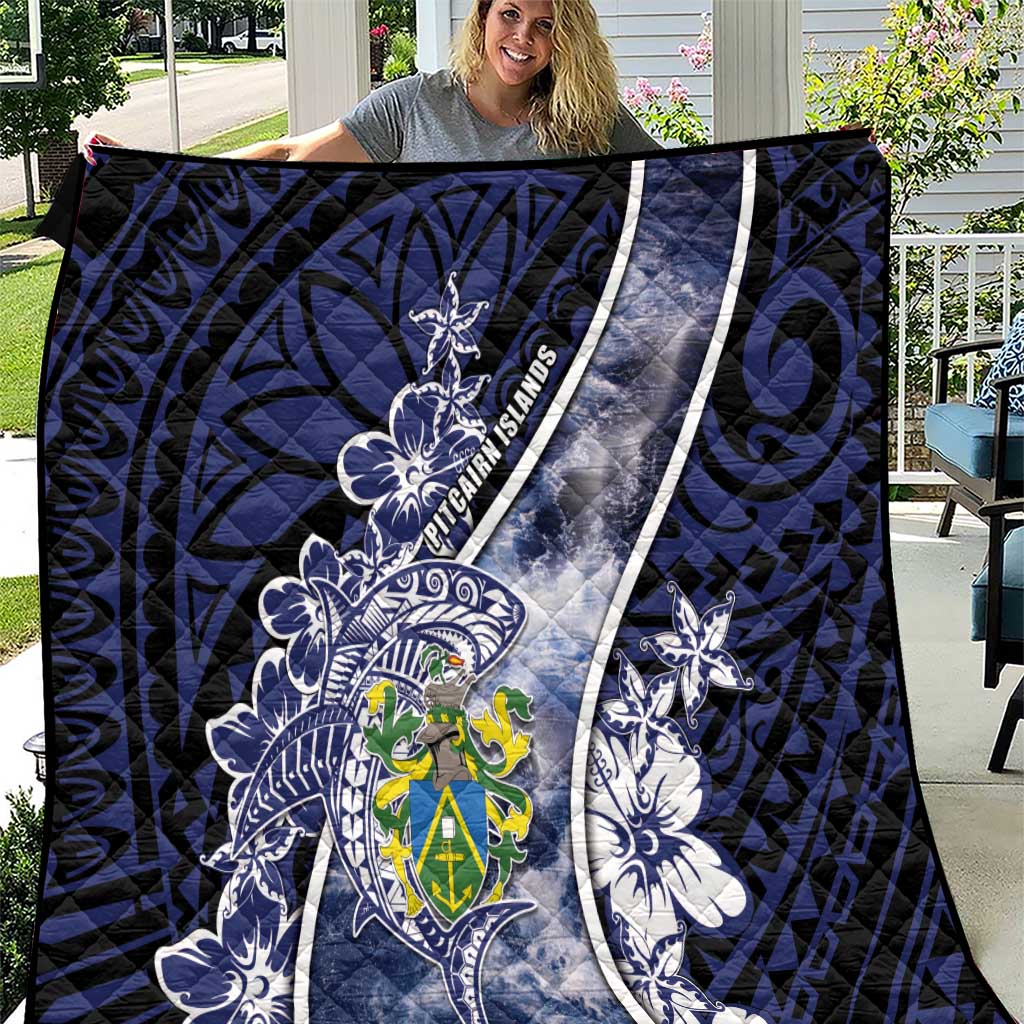 Pitcairn Islands Quilt Coat Of Arms Waves Style