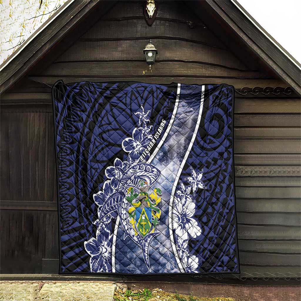 Pitcairn Islands Quilt Coat Of Arms Waves Style