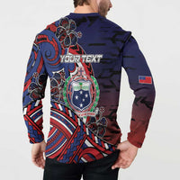 Personalised Samoa Wrestling Button Sweatshirt Polynesian Warrior Funny Style DT05 - Polynesian Pride