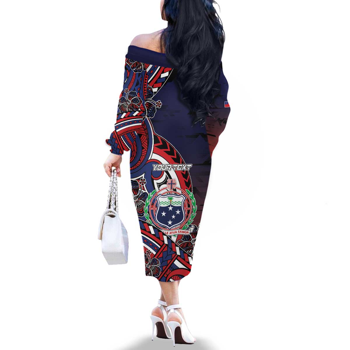 Personalised Samoa Wrestling Family Matching Off The Shoulder Long Sleeve Dress and Hawaiian Shirt Polynesian Warrior Funny Style - Polynesian Pride