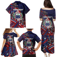 Personalised Samoa Wrestling Family Matching Puletasi and Hawaiian Shirt Polynesian Warrior Funny Style - Polynesian Pride