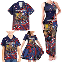 Personalised Samoa Wrestling Family Matching Tank Maxi Dress and Hawaiian Shirt Polynesian Warrior Funny Style DT05 - Polynesian Pride