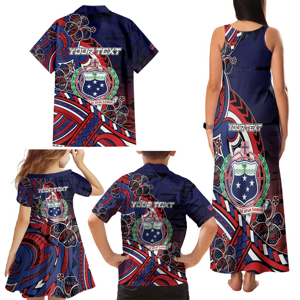 Personalised Samoa Wrestling Family Matching Tank Maxi Dress and Hawaiian Shirt Polynesian Warrior Funny Style DT05 - Polynesian Pride