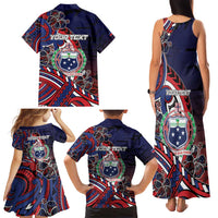 Personalised Samoa Wrestling Family Matching Tank Maxi Dress and Hawaiian Shirt Polynesian Warrior Funny Style DT05 - Polynesian Pride