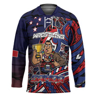 Personalised Samoa Wrestling Hockey Jersey Polynesian Warrior Funny Style - Polynesian Pride