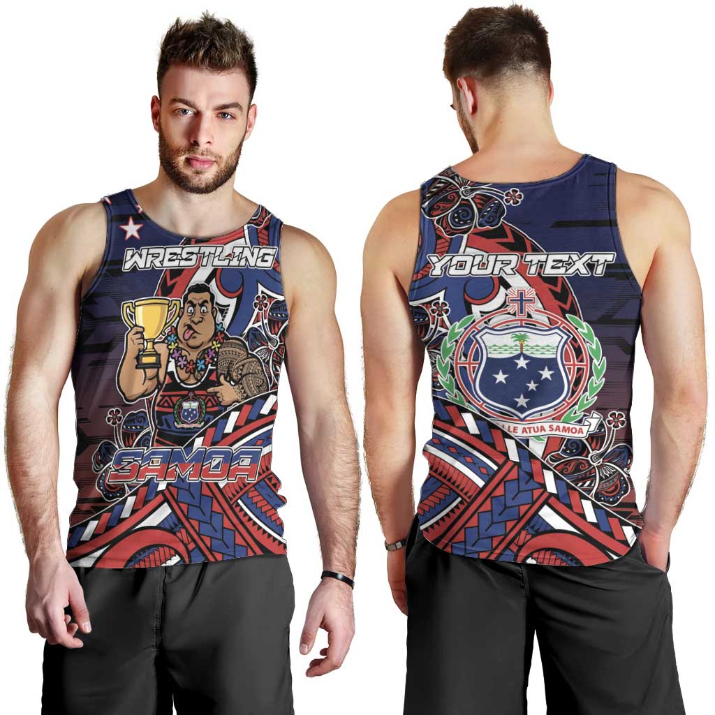 Personalised Samoa Wrestling Men Tank Top Polynesian Warrior Funny Style DT05 - Polynesian Pride