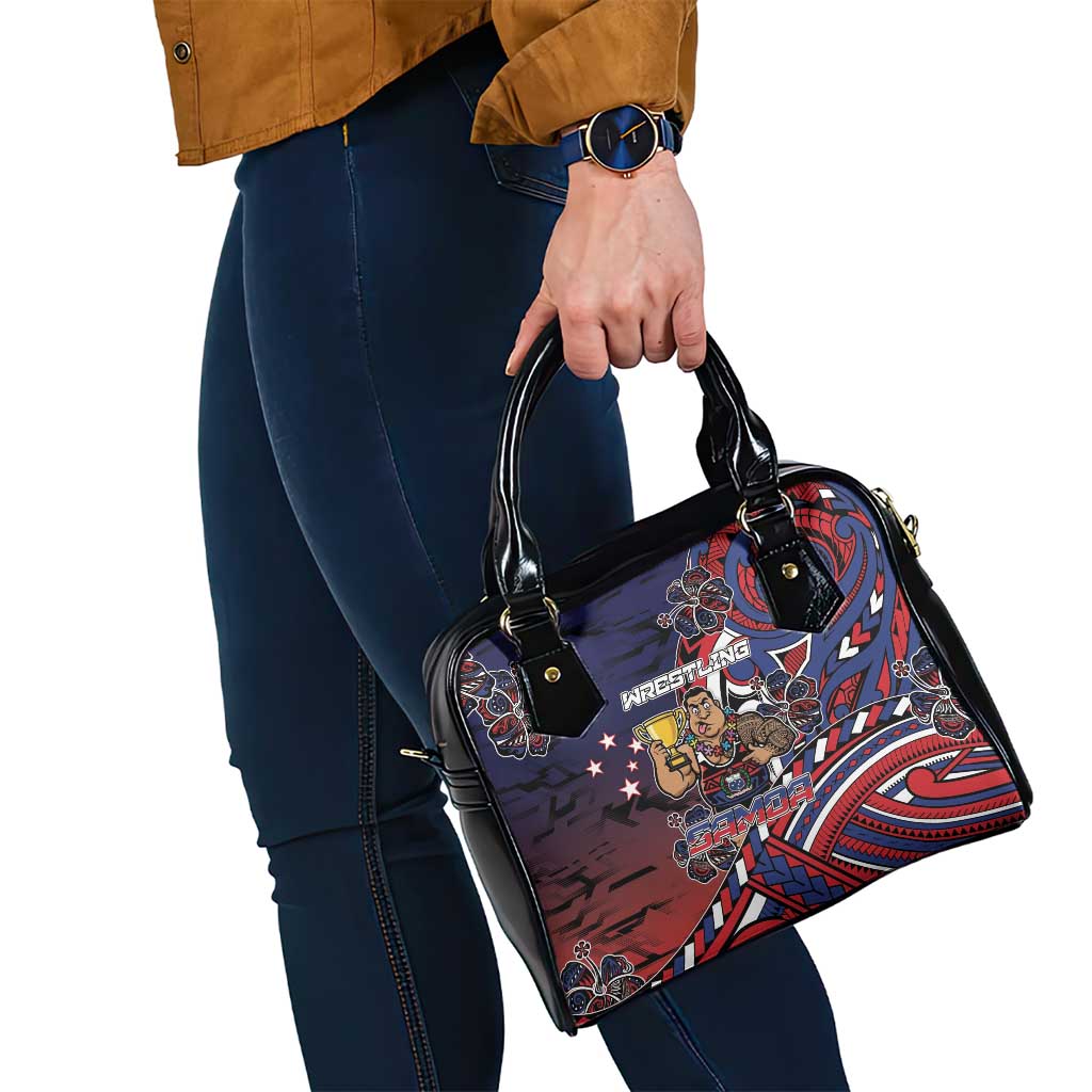 Samoa Wrestling Shoulder Handbag Polynesian Warrior Funny Style - Polynesian Pride